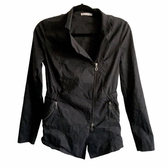 SARAH PACINI Asymmetrical Lightweight Black Jacket XS - Picture 1 of 8